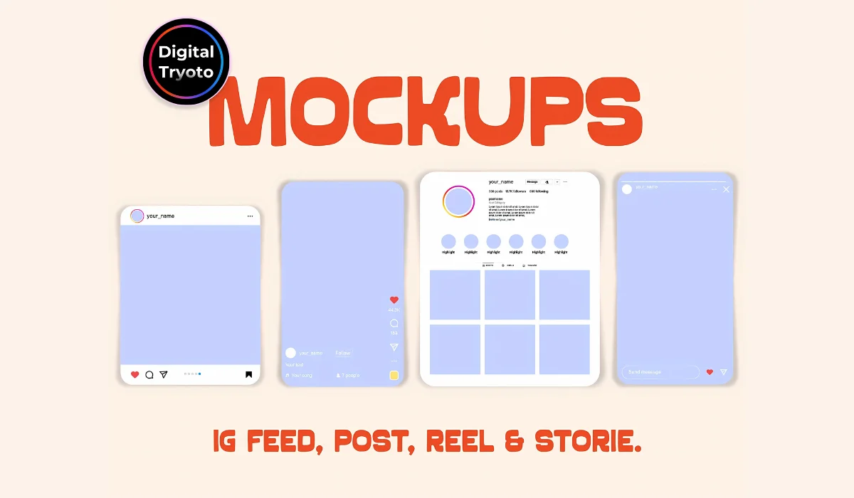 موك اب لعرض محتوى انستغرام: المنشورات، الريلز، والقصص