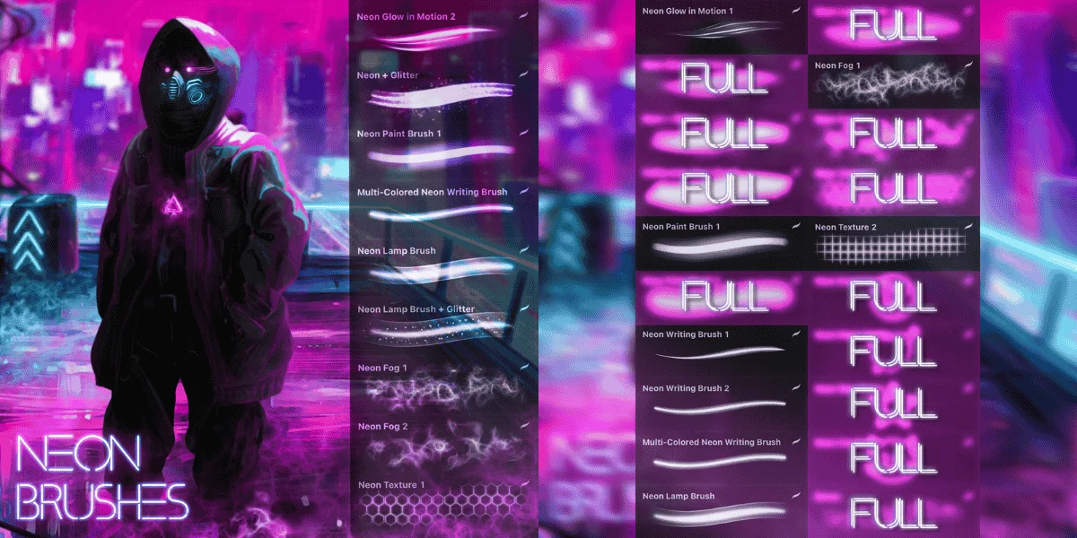 مجموعة فرش نيون لبرنامج بروكريت